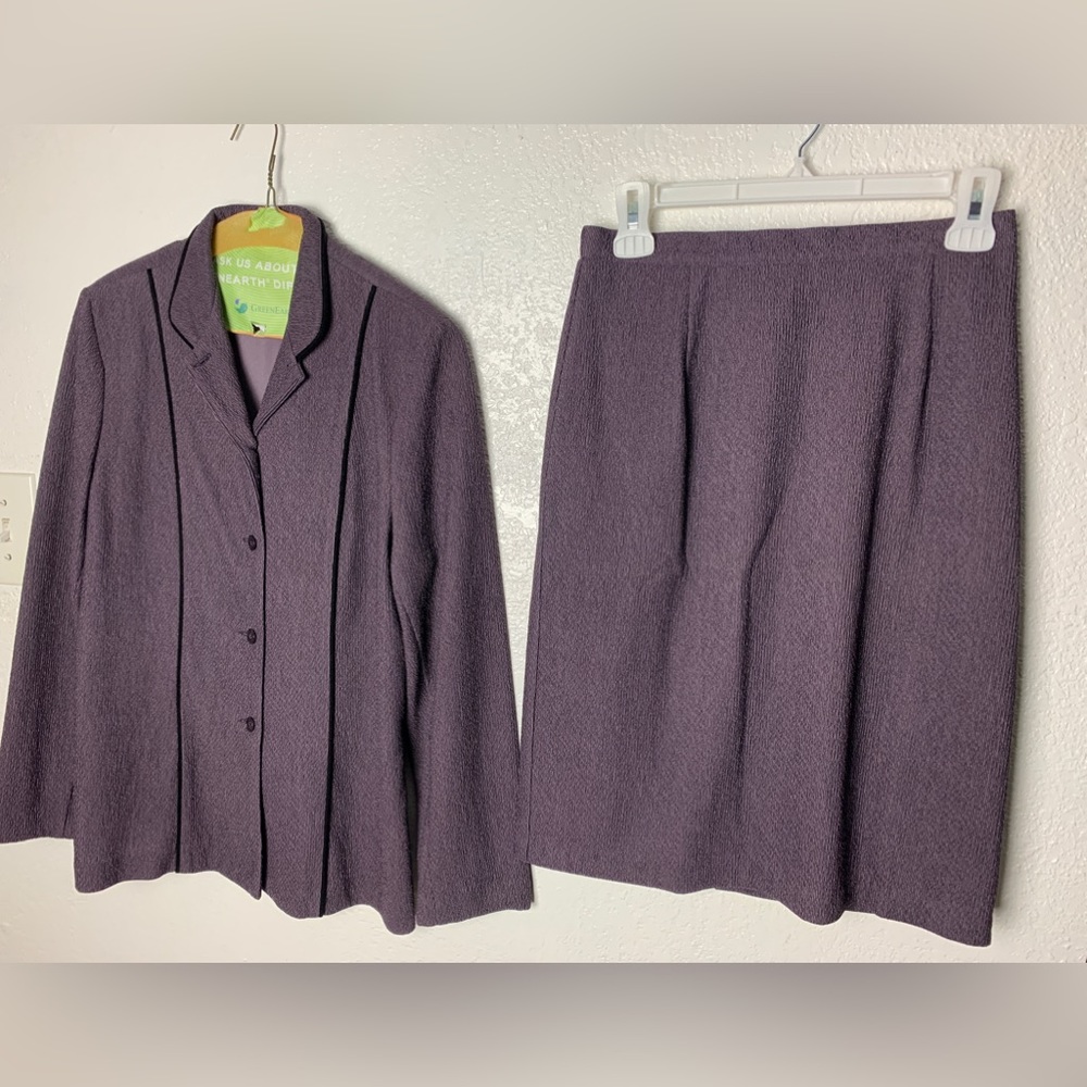 MISS ALLIAGE  Size 6  2-pc Skirt Suit  Purple Textured